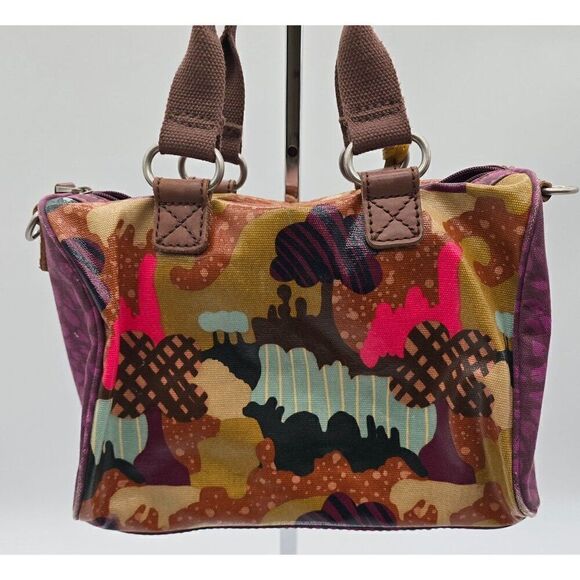 Fossil Printed Canvas & Leather Satchel With Keychain - Picture 2 of 10